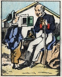 Ilustração do conto "Veridique History of Jeannot Serinet" Gravura em madeira de Imagery Pellerin - Epinal, sd. Final do século XIX. de French School