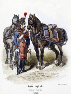 Guarda Imperial: comboio de tripulações em 1855 - no "Histoire de l