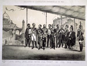 Visitantes Imperiais e Reais da Exposição Universal em Paris, 1867 de French School