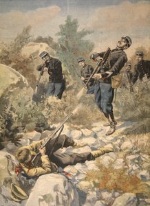 Na Córsega: polícia e gângster, ilustração do Le Petit Journal: Supplement illustre, 1898 de French School