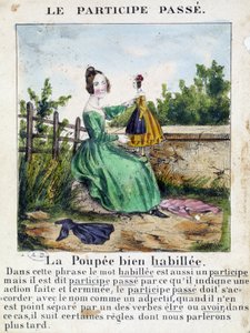 Em "La grammaire en images", álbum de folhetos, cerca de 1850. de French School