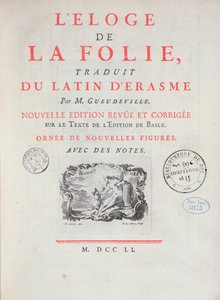 Em louvor da loucura, 1751 (papel impresso) de French School