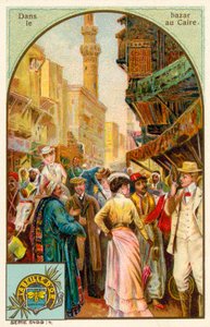 Em um bazar no Cairo (chromolitho) de French School