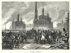 Incêndio de Moscovo (gravura) de French School