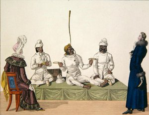 Malabaristas indianos fazendo um ato de equilíbrio, placa 87 de 