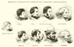 Influência da Moralidade ou Imoralidade na Fisiotomia (gravura) de French School