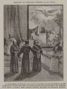 Iniciação de um Cavaleiro da Espada, ou Cavaleiro do Oriente (gravura) de French School