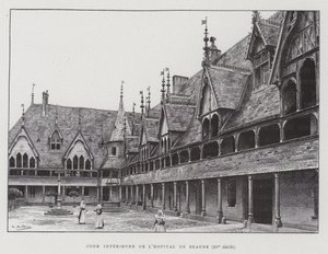Pátio interno dos Hospices de Beaune de French School