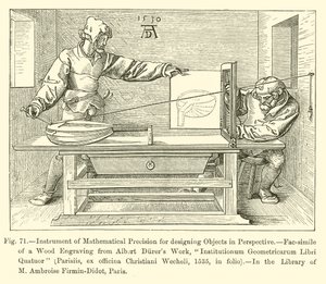 Instrumento de Precisão Matemática para desenhar Objetos em Perspectiva (gravura) de French School