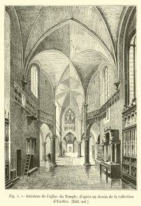 Interior da Igreja do Templo; dapres um desenho da coleção de uxelles, Bibl nat