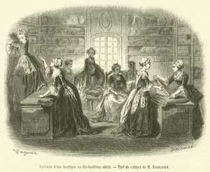 Interior de uma loja no século XVIII (gravura) de French School