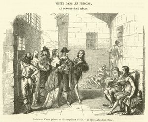 Interior de uma prisão no século XVII (gravura) de French School