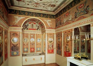 Interior do banheiro de Napoleão, construído em 1807 de French School