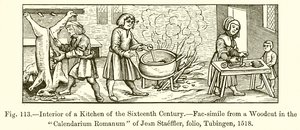 Interior, de, um, cozinha, de, a, décimo sexto século de French School
