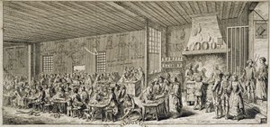 Interior de um cabaré "Ramponaux", sd. Século XVIII de French School