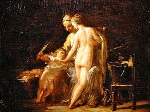 Interior com uma Senhora no seu Banho, c.1800 (óleo sobre painel( de French School