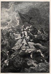 Guerras Italianas - Batalha de Fornovo - Liga de Veneza derrotada pelo rei francês Carlos VIII - 1ª Guerra Italiana - Batalha de Fornovo (Fornovo) (Itália) sob Charles VIII 6 de Julho de French School