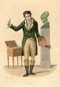 Jacques-Louis David (gravura a cores) de French School