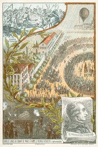 Jacques Charles lança o primeiro balão de hidrogénio do Champ de Mars, Paris, 27 de Agosto de French School