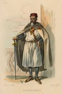 Jacques Molay (gravura a cores) de French School