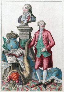 Jacques Necker (1732-1804) - Grande Necker, vossa sábia prudência, fará com que nossos corações se encham; vós trazeis de volta a abundância, sob o bom prazer de Luís XVI - Chifre da abundância - de French School