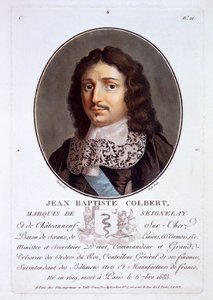 Jean-Baptiste Colbert, Marquês de Seignelay, de Retratos de grandes homens, mulheres ilustres e temas memoráveis da França, publicado em 1787-92. de French School