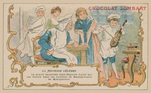 Jean-Baptiste Lully, o famoso músico fazendo sua estréia musical na cozinha da Duquesa de Montpensier de French School