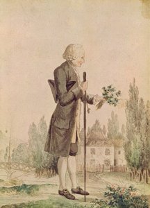 Jean-Jacques Rousseau (1712-78) Recolhendo Ervas em Ermenonville de French School