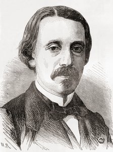 Jean Bernard Léon Foucault, de Les Merveilles de la Science, publicado c.1870 (gravura) de French School