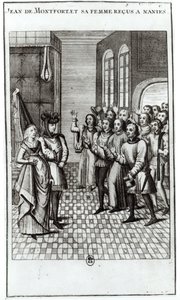 Jean de Bretagne (1293-1345) Conde de Montfort, e sua esposa sendo bem-vinda em Nantes de French School