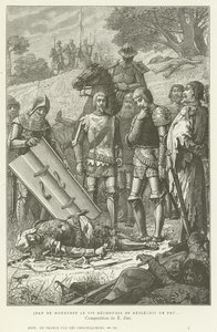 Jean de Montfort descobrindo o corpo de Charles de Blois depois da batalha de Auray, 1364