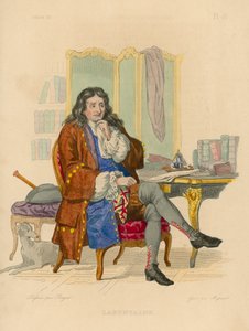 Jean de la Fontaine (gravura a cores) de French School