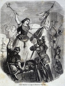 Jeanne Hachette em Beauvais em 1472 - no "Histoire de France" de L.-P. Anquetil de French School