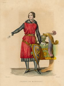 Jeanne de Montfort (gravura a cores) de French School