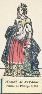 Jeanne de Navarre, Esposa de Filipe, a Feira (gravura colorida) de French School