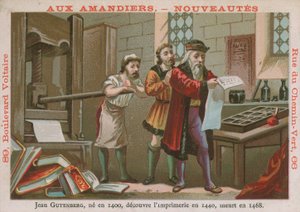 Johannes Gutenberg, inventor e impressor alemão do século XV de French School