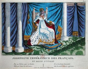 Josefina (1763-1814) Imperatriz dos Franceses e Rainha da Itália (cor litho) de French School