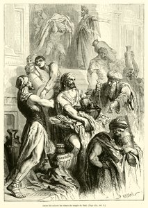 Josias tem os tesouros retirados do templo de Baal (gravura) de French School