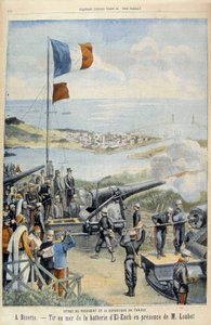 Viagem do Presidente da República à Tunísia: a Bizerte, disparando no mar a partir da bateria de El-Ench na presença do Sr. Loubet - no "Le Peute Parisien" de 03/05/1903 de French School