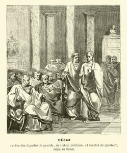 Júlio César no Senado Romano (gravura) de French School