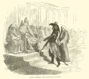 Junot perante o senado veneziano (gravura) de French School