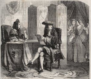 Rei Luís XIV (1638 -1715) e sua esposa, a Marquesa de Maintenon (Françoise d