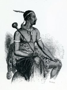 Rei Moshoeshoe I (c.1786-1870) 1833 (gravura) de French School