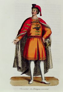 Cavaleiro da Ordem Húngara do Dragão Derrubado, ilustração da História e Trajes das Ordens Monásticas de Pierre Helyot (1660-1716), 1842 de French School