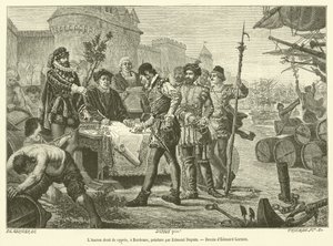A Antiga Direita dos Ciprestes, em Bordeaux (gravura) de French School
