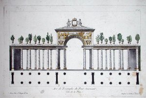 The Arc de Triomphe du Pont Tournant (cor litho) de French School