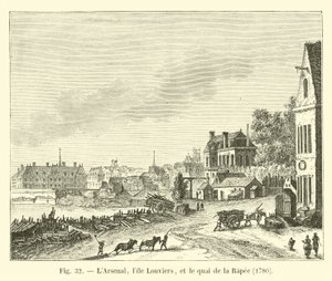 LArsenal, lile Louviers e o quai de la Rapee, 1780 de French School