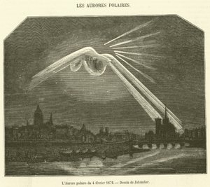 O Aurora Polar de 4 de Fevereiro de 1872 (gravura) de French School