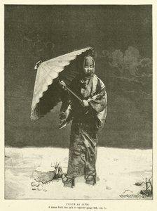 Inverno no Japão (gravura) de French School