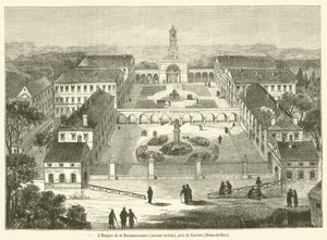 Hospice de la Reconnaissance, Brezin House, perto de Garches, Seine-et-Oise (gravura) de French School
